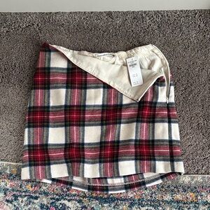 Abercrombie & Fitch Red and Black Plaid Mini Skirt